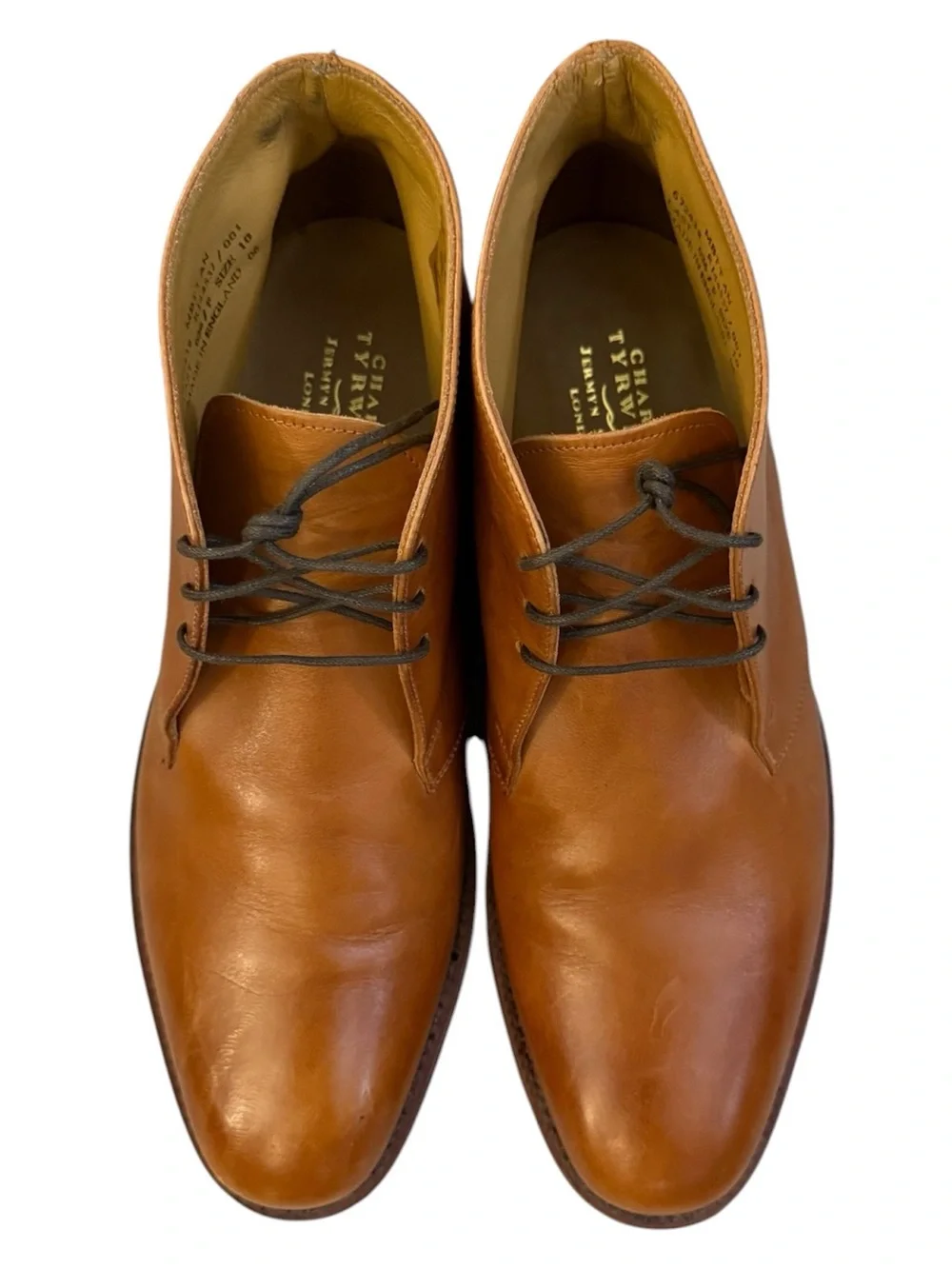 Charles Tyrwhitt Made in England Tan Leather Chukka Boots UK 10 US 10.5/11